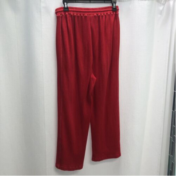 Vintage Vittadini Sport Red Waffle Knit Cotton Athleisure Pull on Pants. Medium - Picture 3 of 9